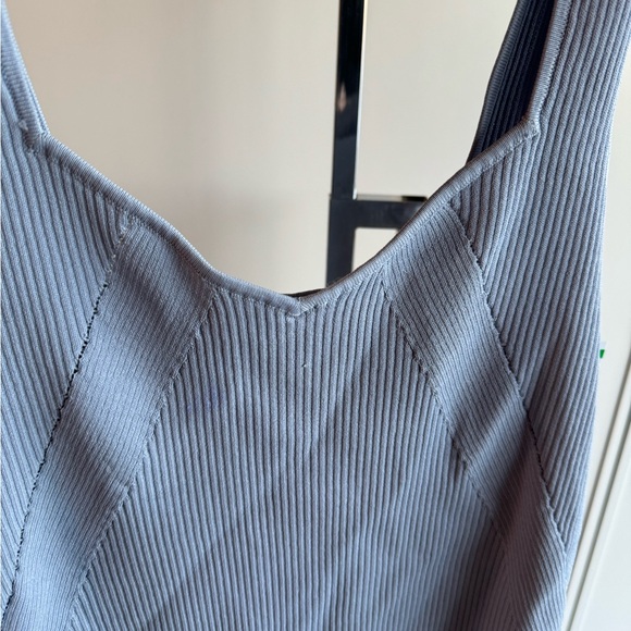 Halogen Blue Ribbed Fitted Sleeveless Tank Top by Halogen   XL - Picture 11 of 11